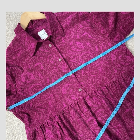 NEW Anthropologie Maeve Bettina Tiered Shirt Dress Brushed Corduroy Button Front - Picture 12 of 16